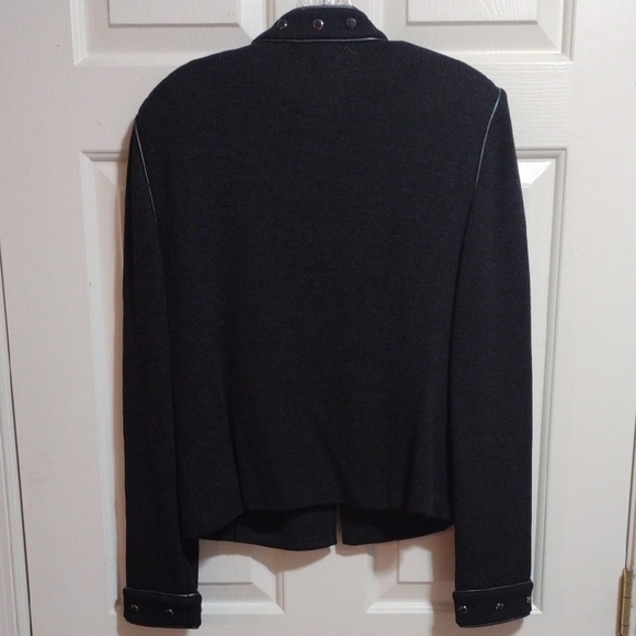 ST. John Collection By Marie Gray Vintage Santana Knit Blazer Charcoal Size 10 - Picture 7 of 12